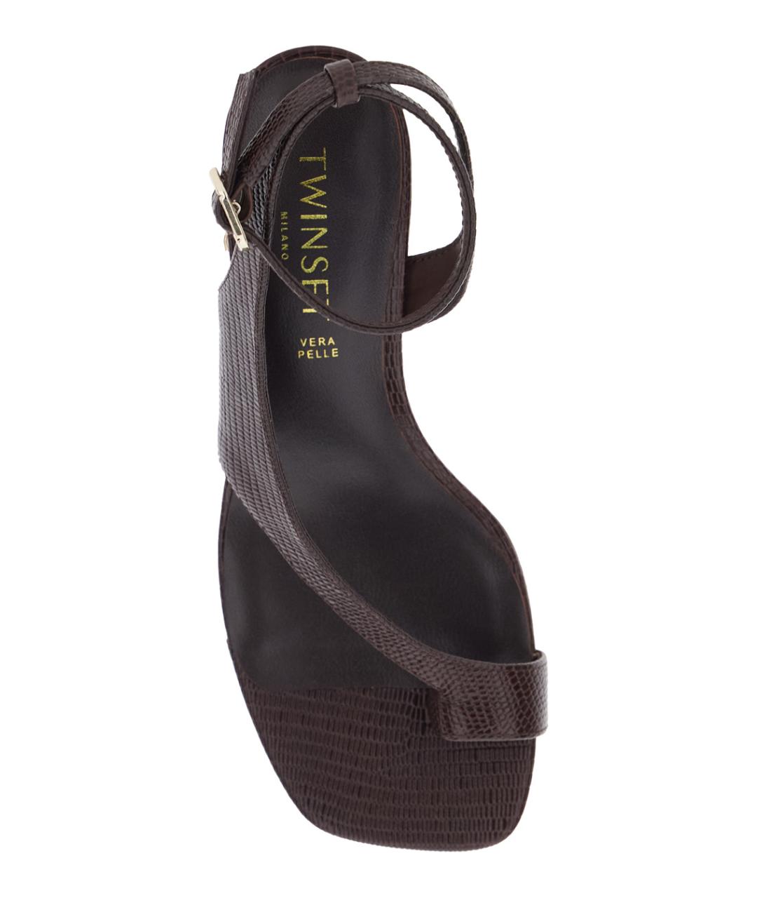 TWIN-SET Коричневые босоножки, фото 3