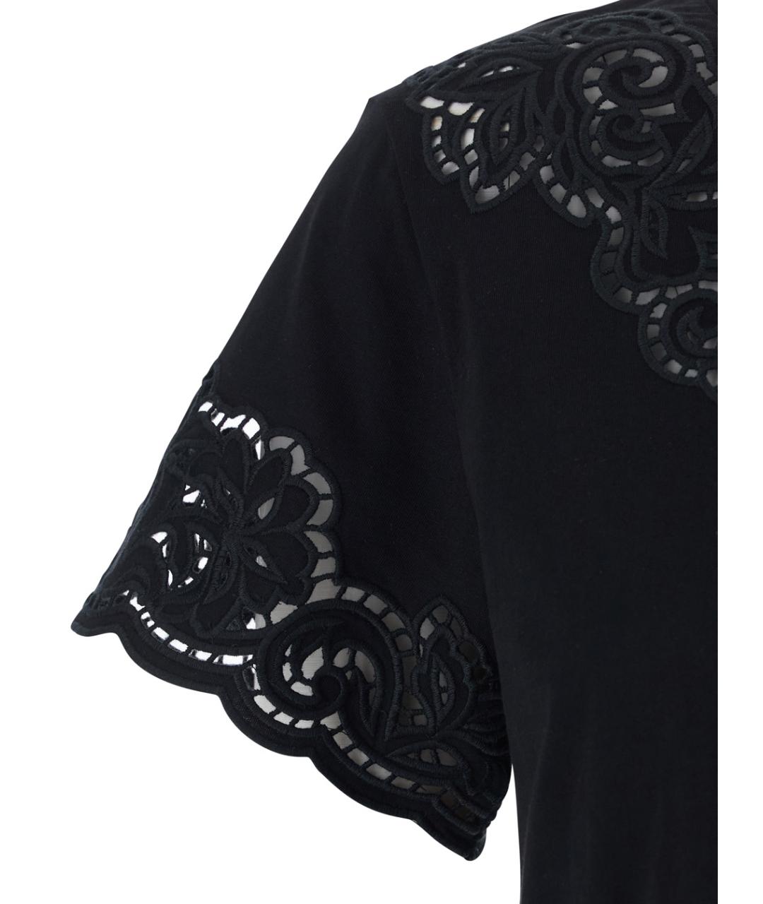 TWIN-SET Черная хлопковая футболка, фото 3