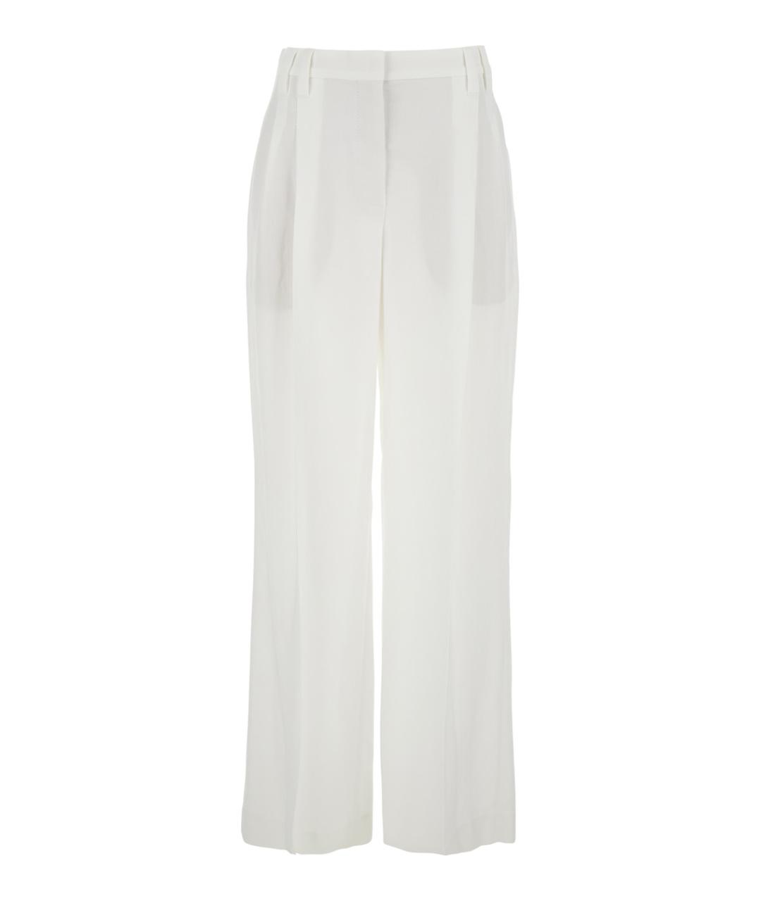 BRUNELLO CUCINELLI Белые вискозные прямые брюки, фото 1