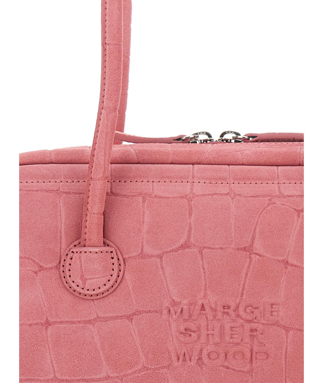MARGESHERWOOD Розовая замшевая сумка через плечо, фото 3
