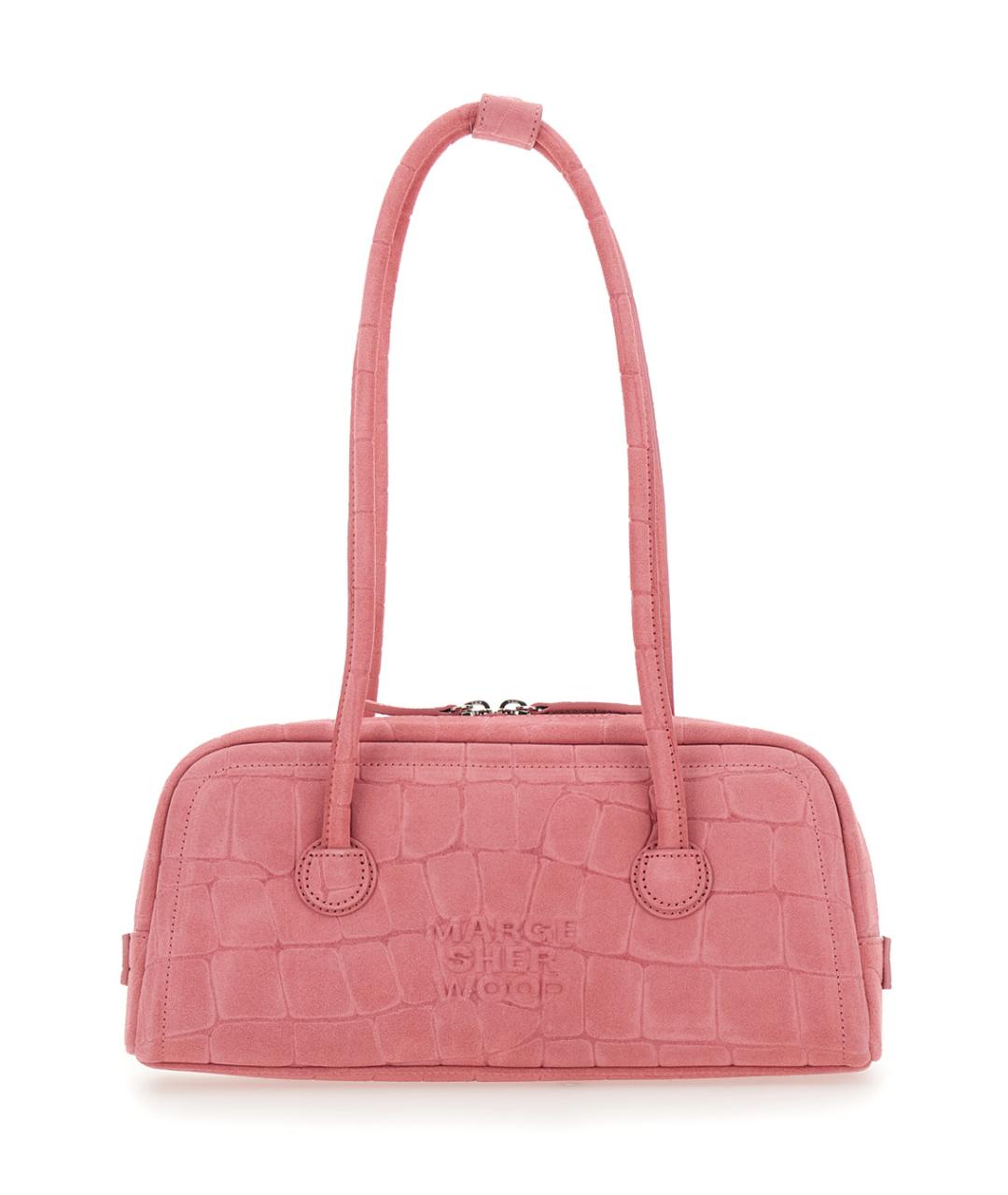 MARGESHERWOOD Розовая замшевая сумка через плечо, фото 1