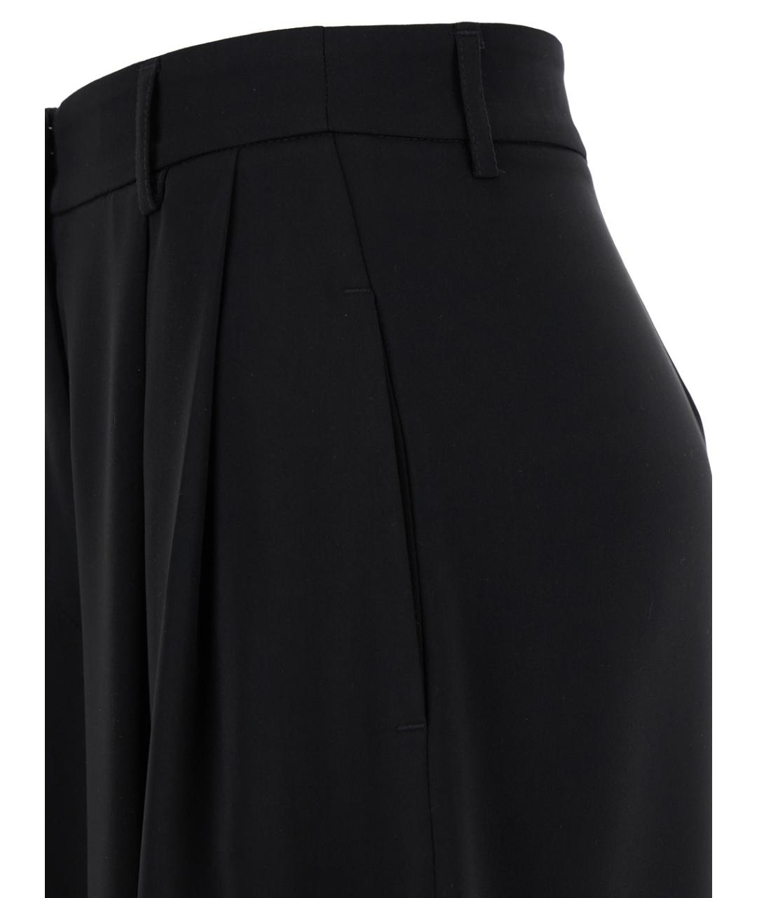 PLAIN Черные полиэстеровые прямые брюки, фото 3