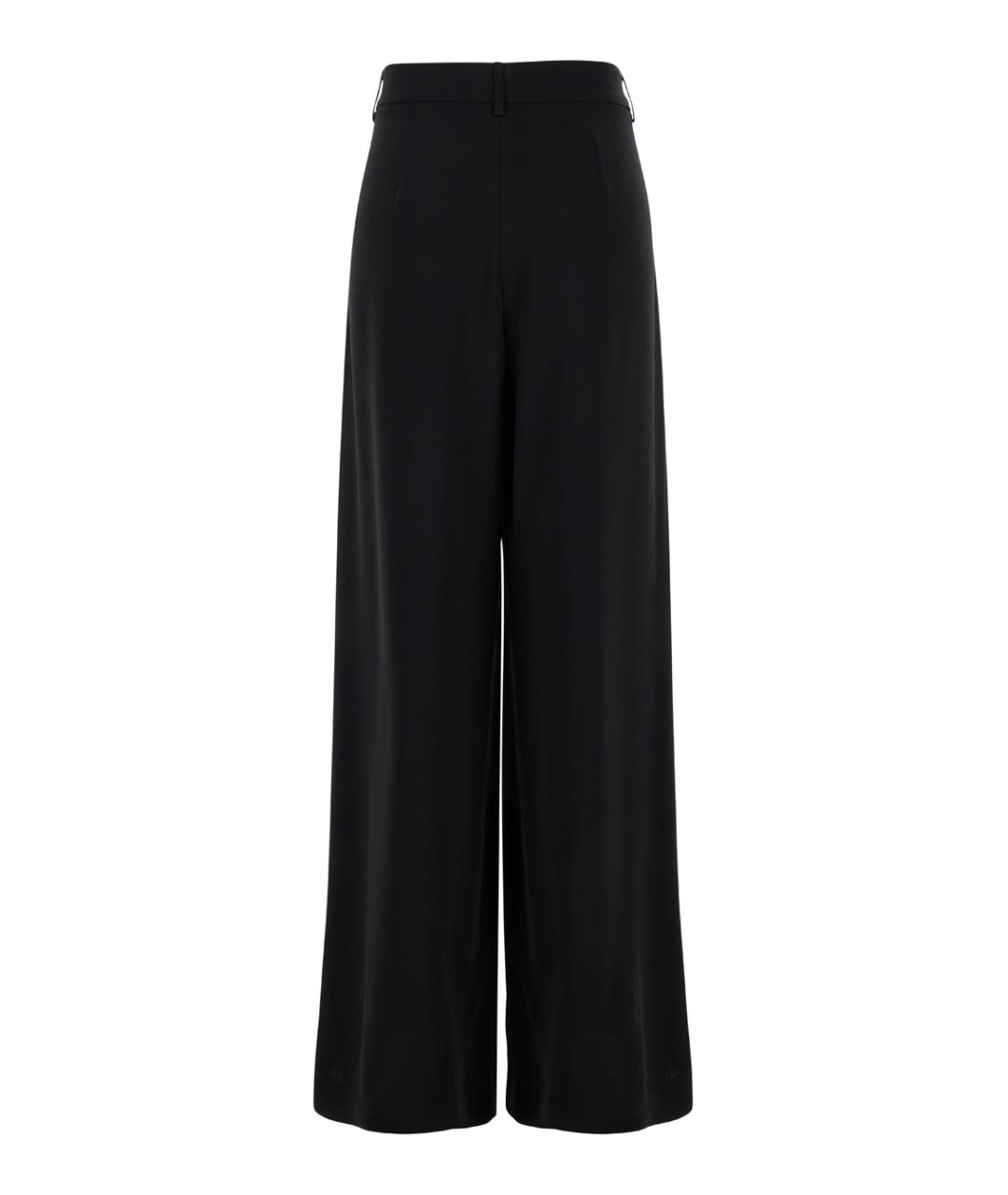 PLAIN Черные полиэстеровые прямые брюки, фото 2