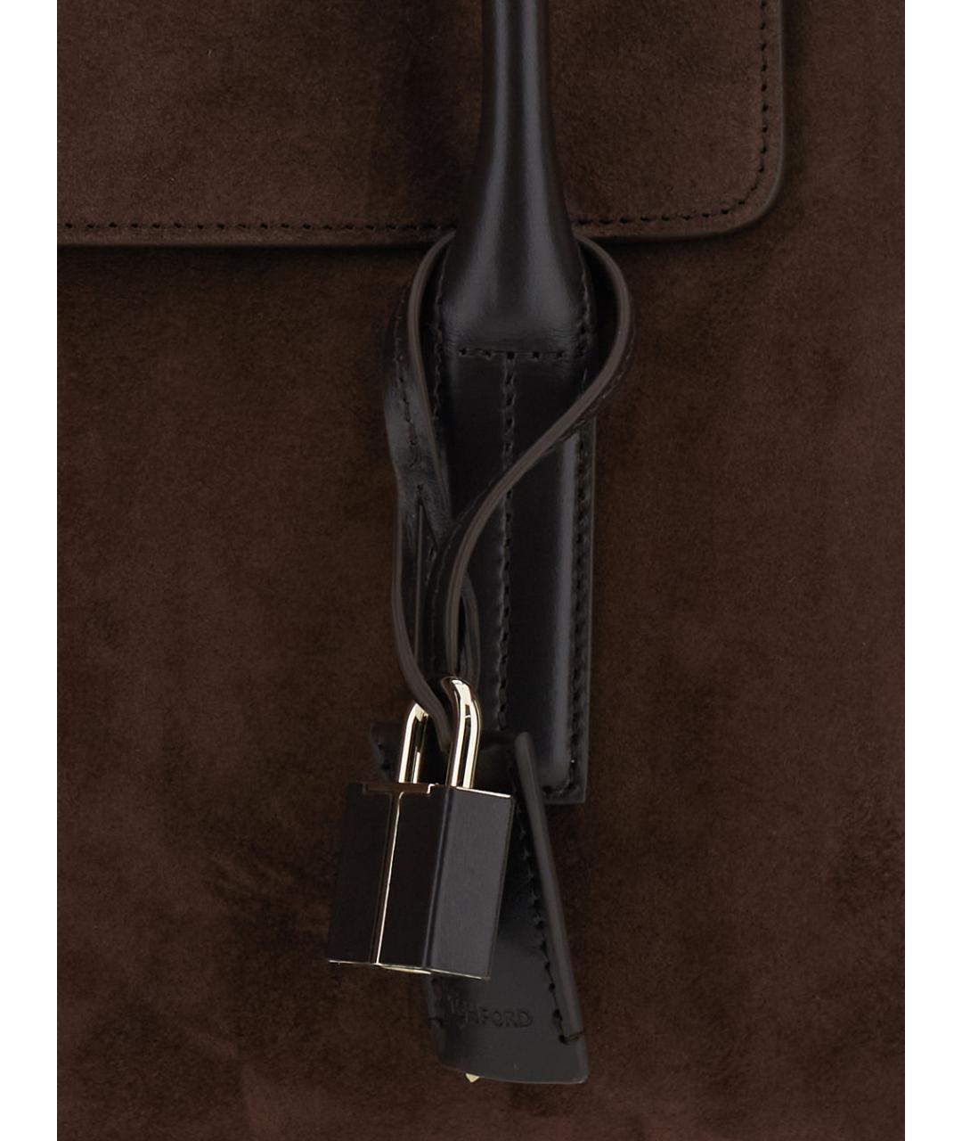 TOM FORD Коричневая кожаная сумка тоут, фото 3