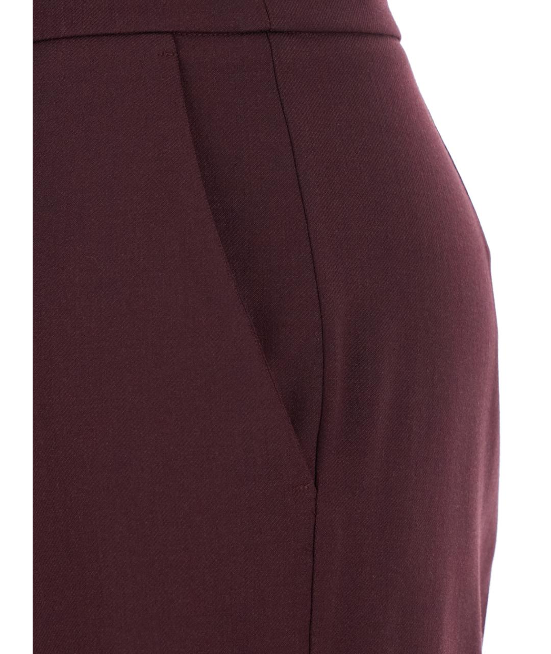 TWIN-SET Фиолетовые шерстяные прямые брюки, фото 3