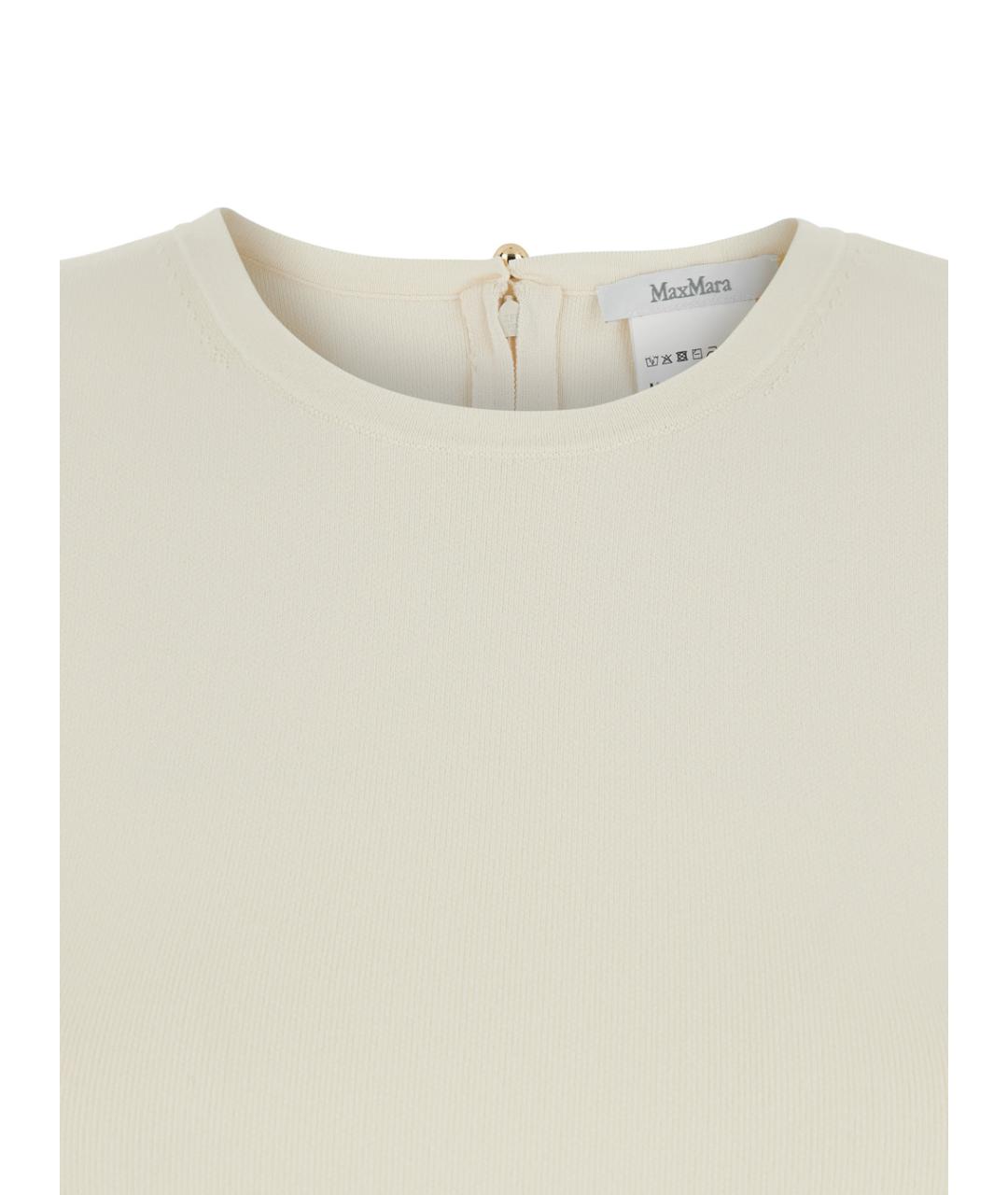 MAXMARA PURE Белое вискозное повседневное платье, фото 3