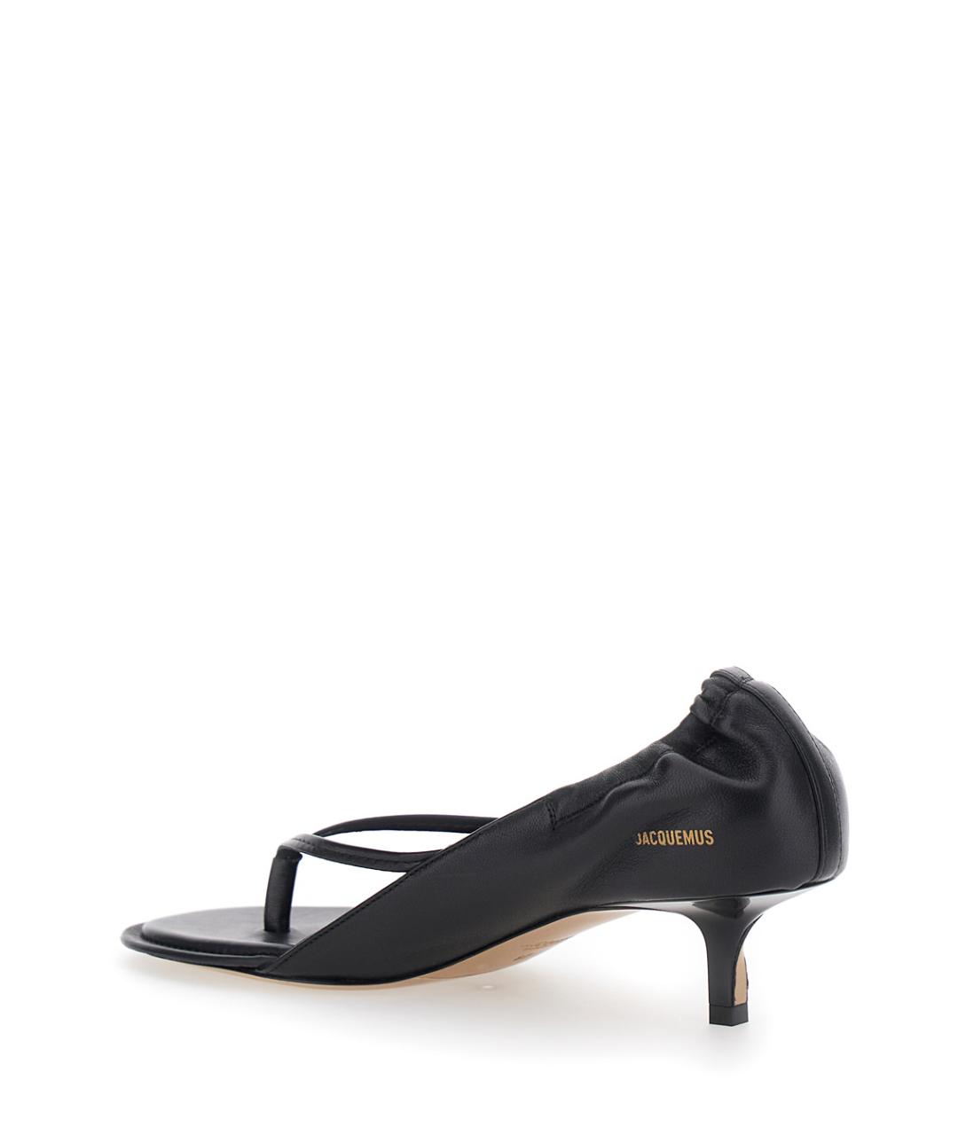 JACQUEMUS Черные кожаные босоножки, фото 3