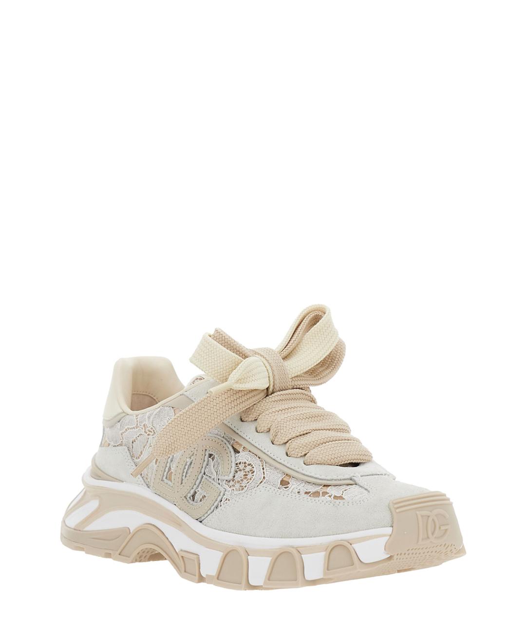DOLCE&GABBANA Белые кожаные кроссовки, фото 2