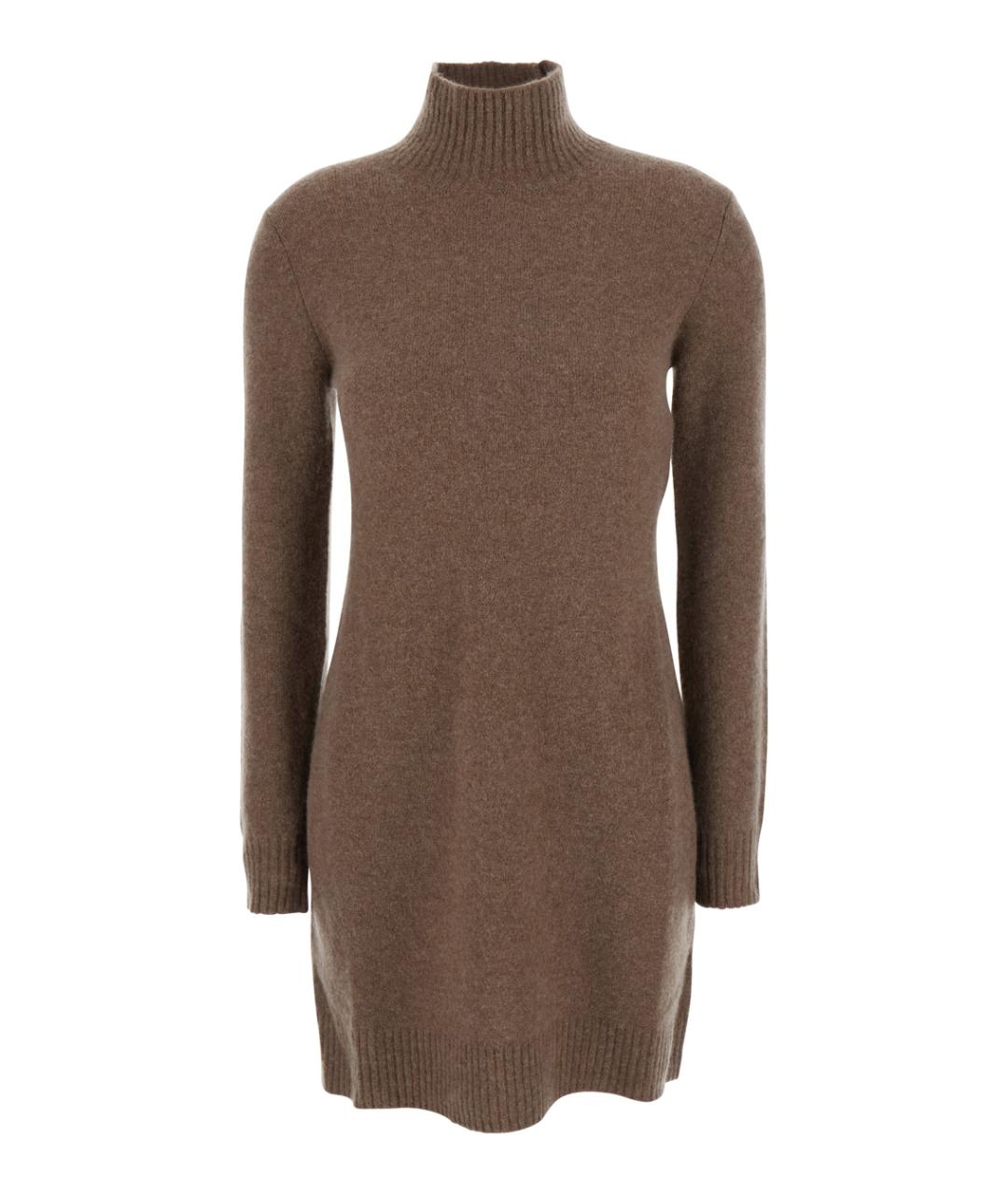 MAXMARA PURE Коричневое кашемировое повседневное платье, фото 1