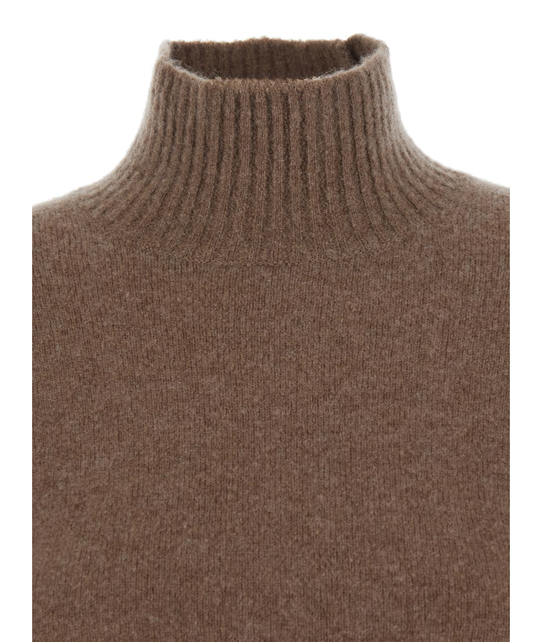 MAXMARA PURE Коричневое кашемировое повседневное платье, фото 3