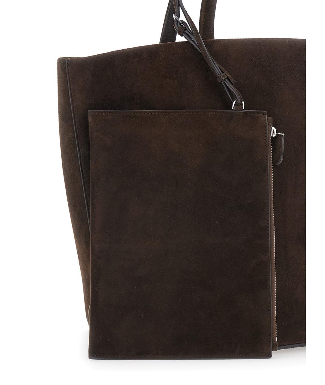 THE ROW Коричневая кожаная сумка тоут, фото 3