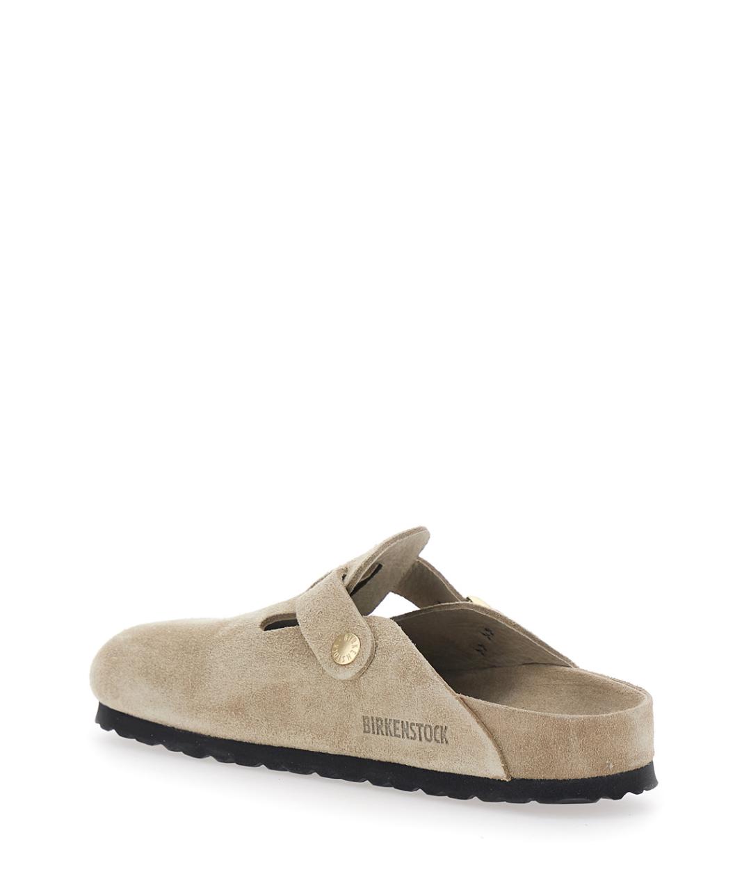 BIRKENSTOCK Бежевые замшевые мюли, фото 3