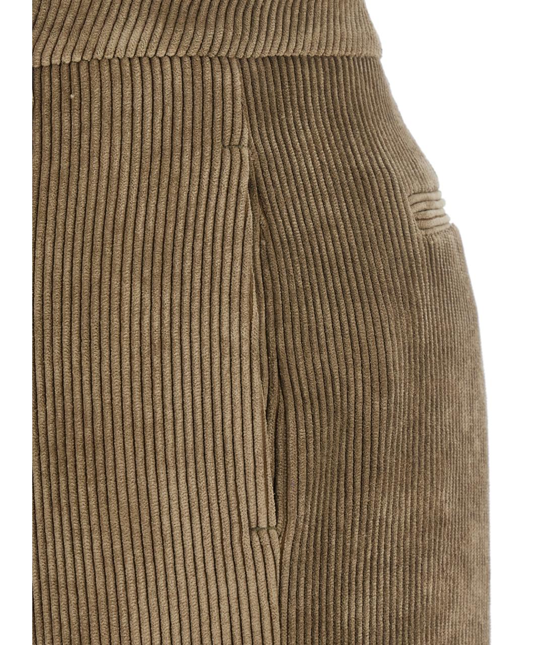 PLAIN Зеленые полиэстеровые прямые брюки, фото 3