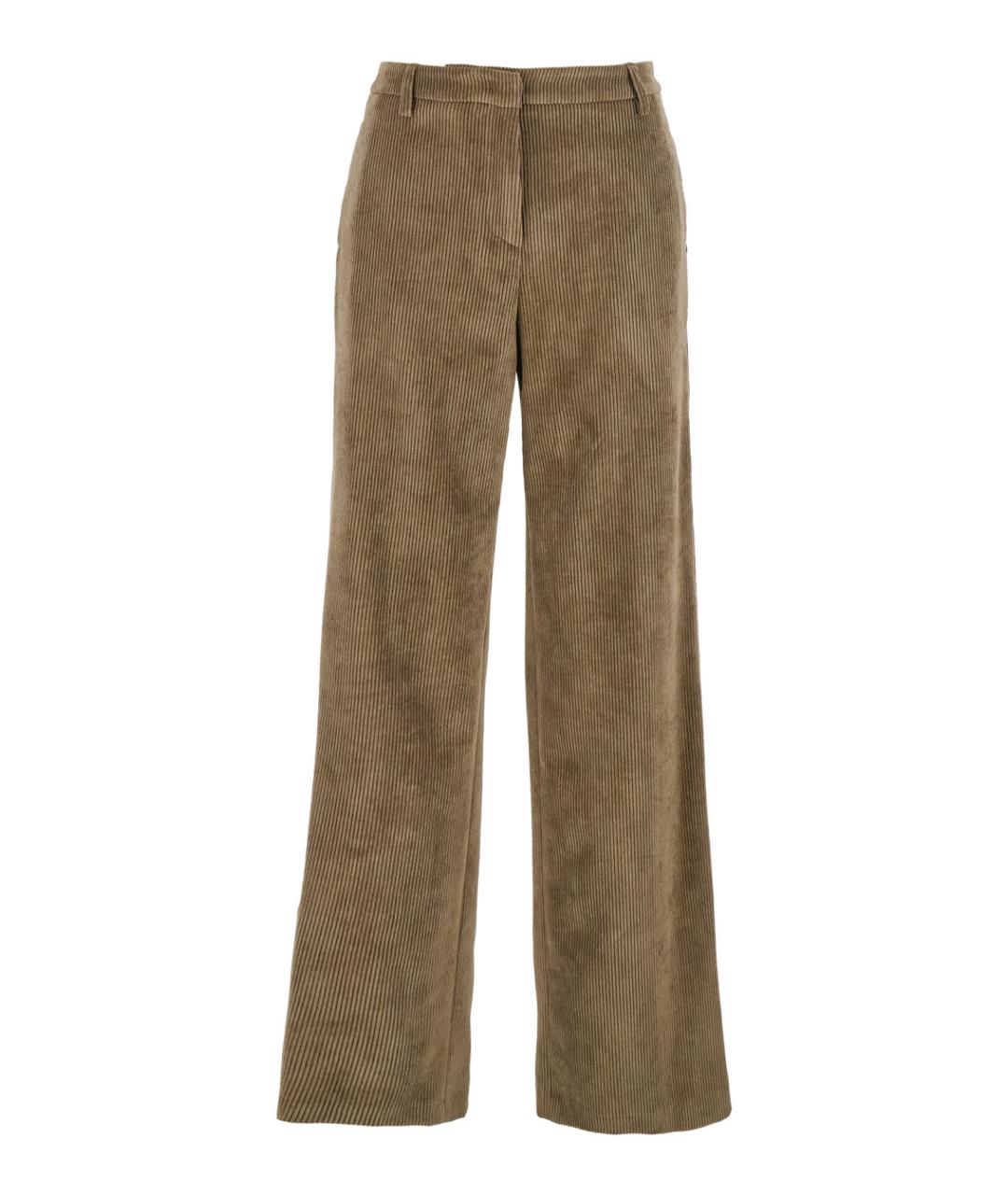 PLAIN Зеленые полиэстеровые прямые брюки, фото 1