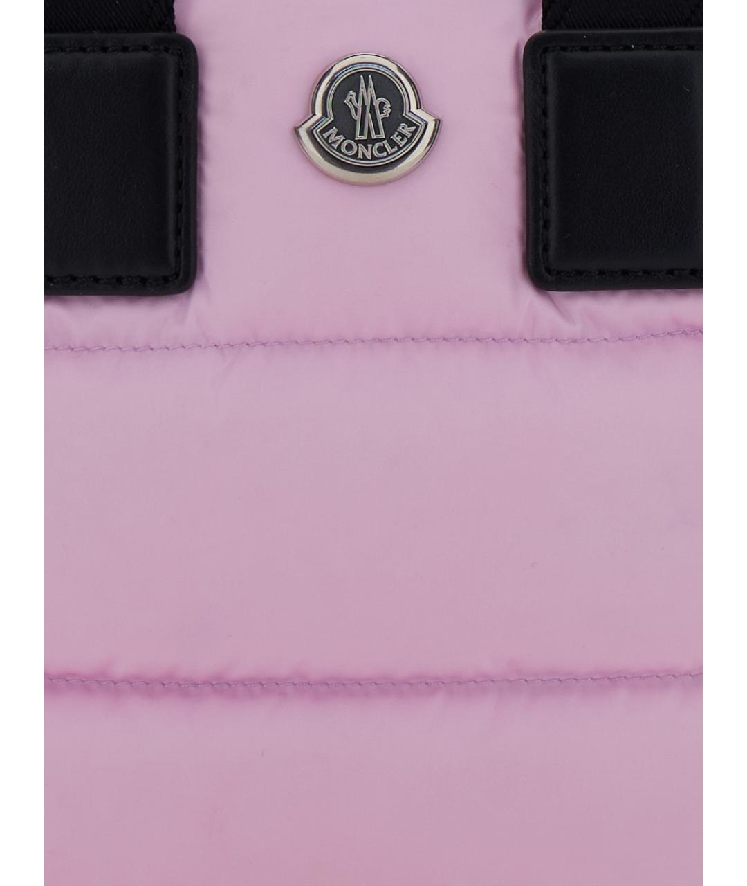 MONCLER Розовая синтетическая сумка через плечо, фото 3
