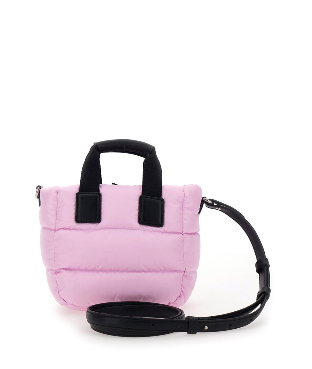 MONCLER Розовая синтетическая сумка через плечо, фото 2