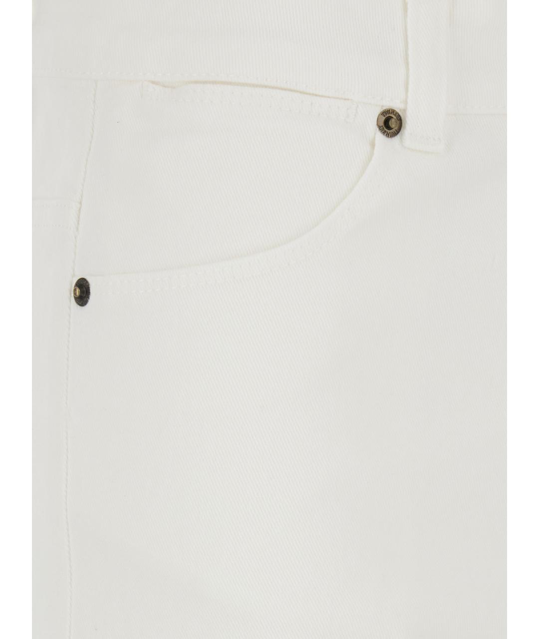 TWIN-SET Белые хлопковые джинсы клеш, фото 3