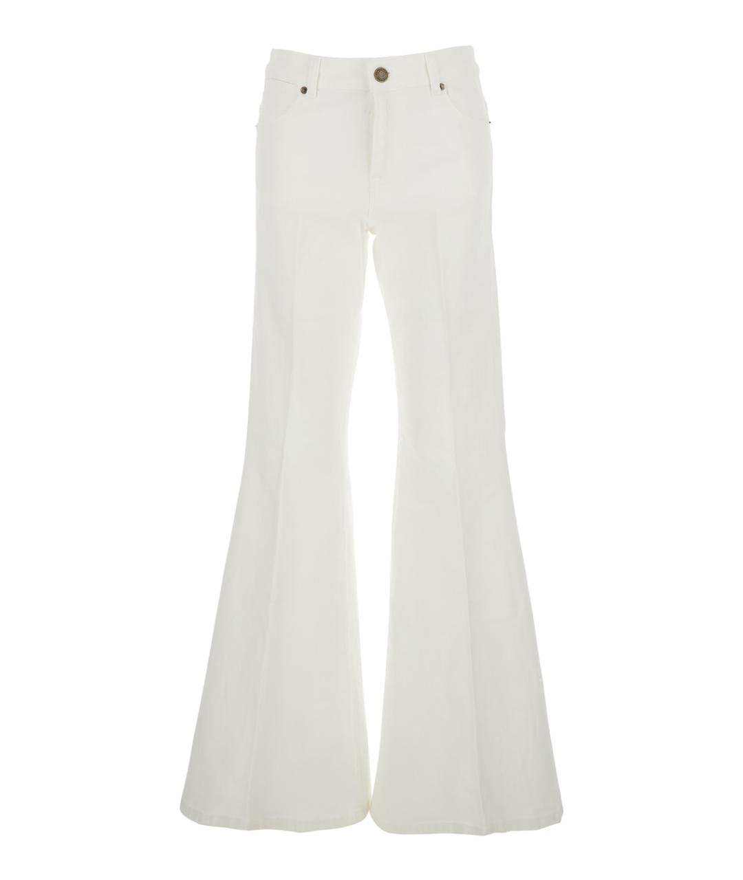 TWIN-SET Белые хлопковые джинсы клеш, фото 1