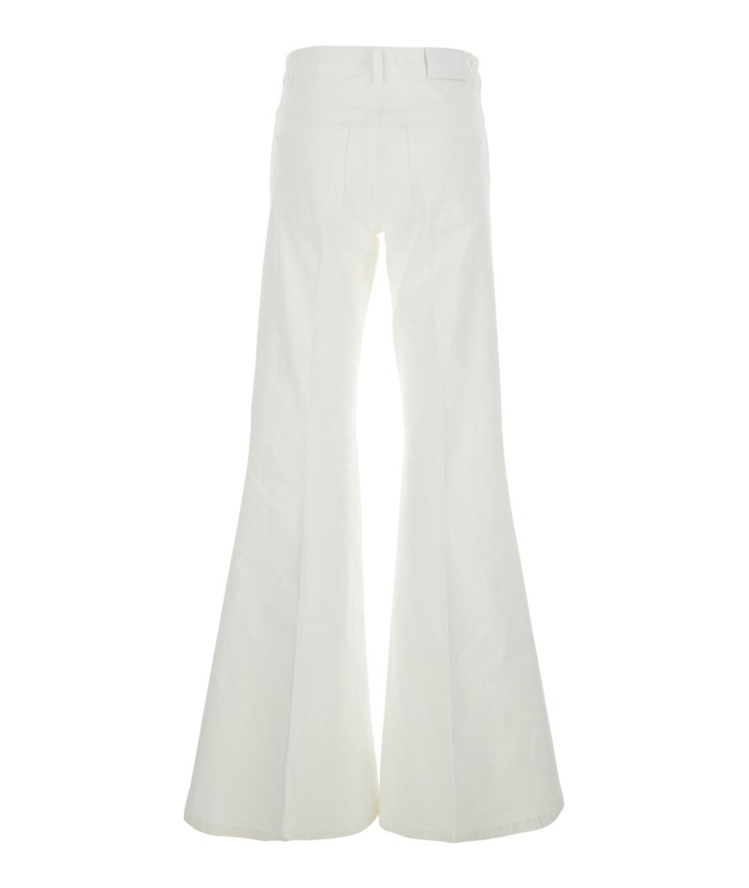 TWIN-SET Белые хлопковые джинсы клеш, фото 2