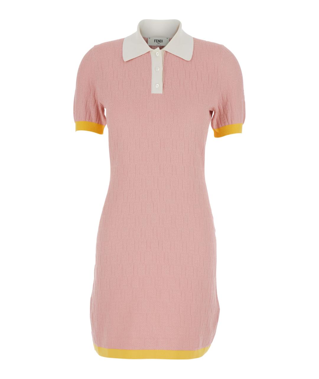 FENDI Розовое хлопковое повседневное платье, фото 1
