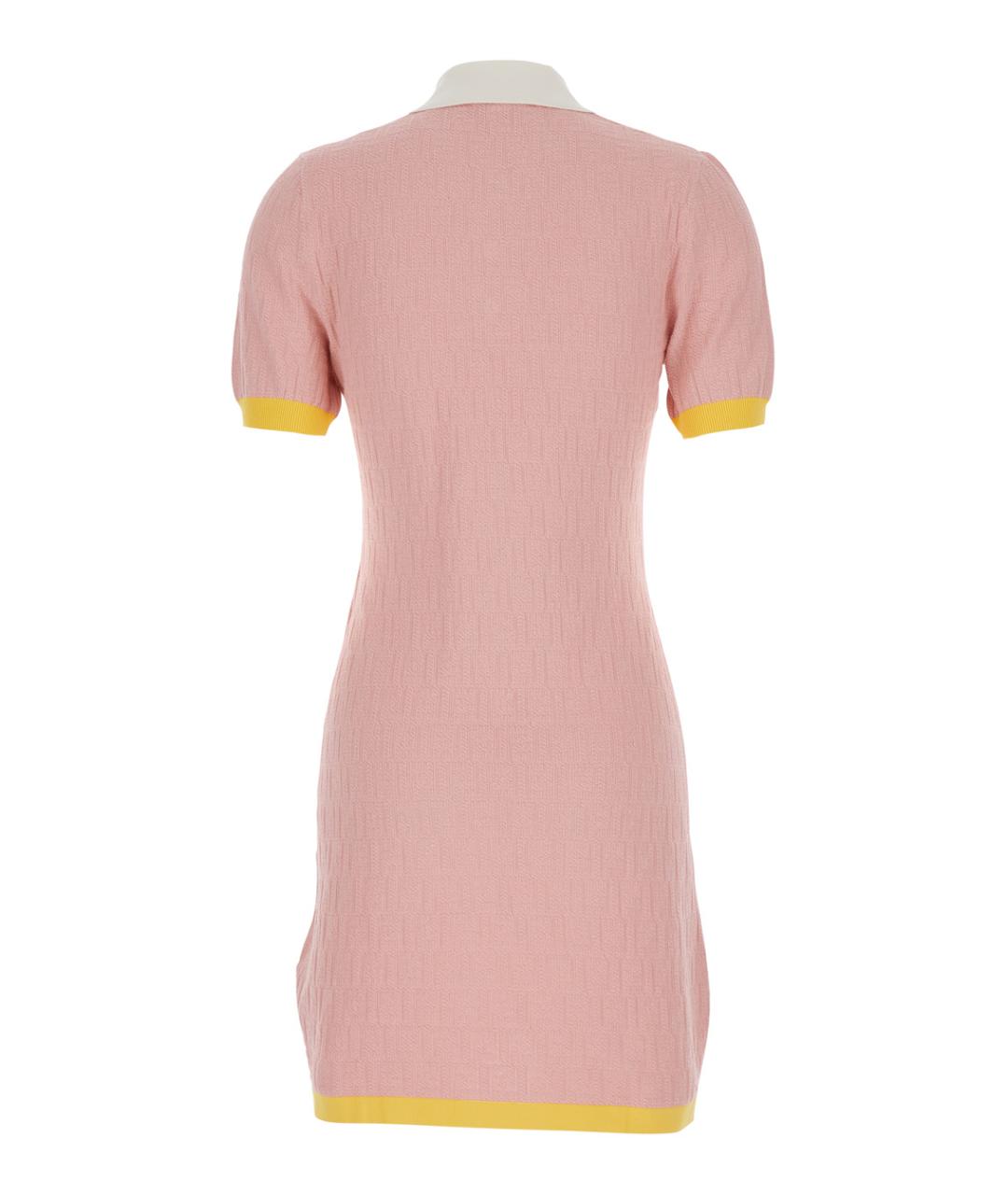 FENDI Розовое хлопковое повседневное платье, фото 2