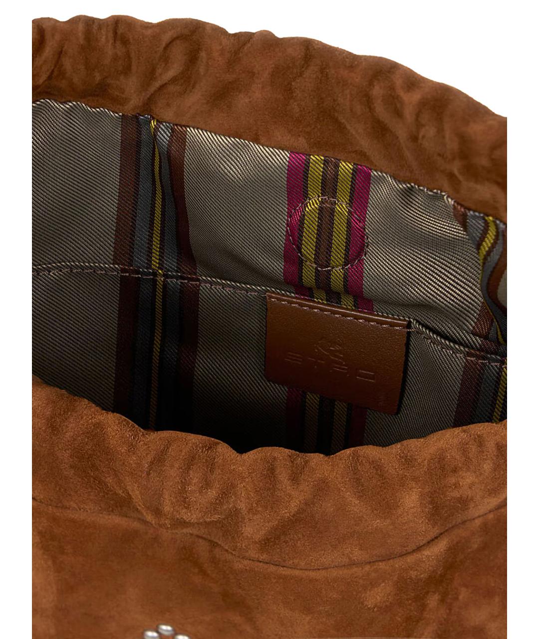 ETRO Коричневая замшевая сумка через плечо, фото 3