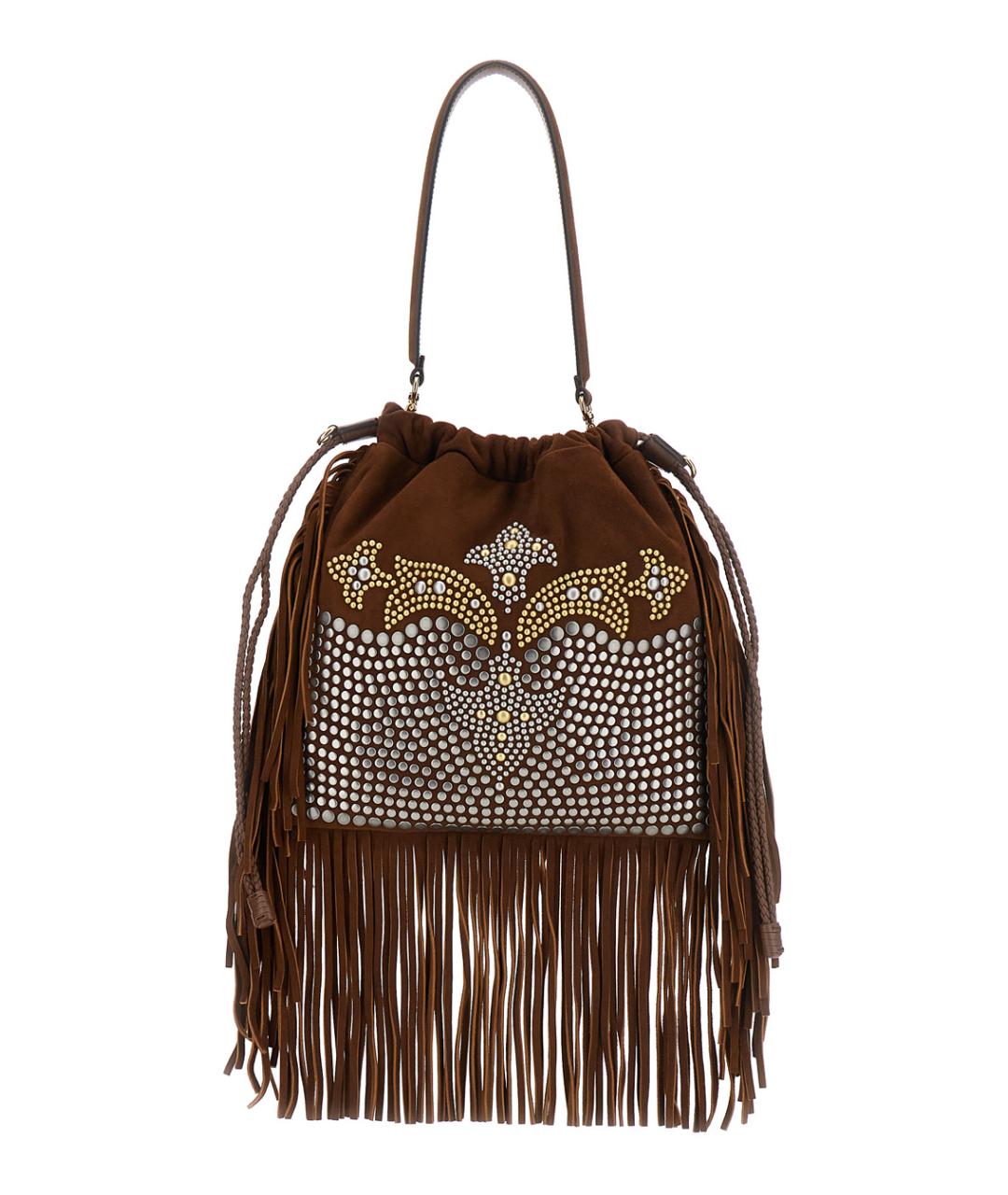 ETRO Коричневая замшевая сумка через плечо, фото 1