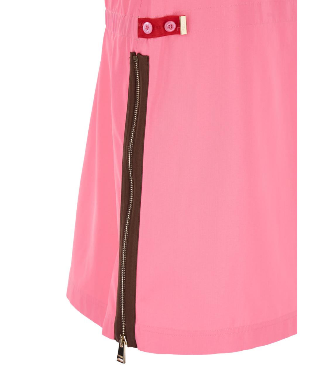 FENDI Розовая вискозная юбка миди, фото 3