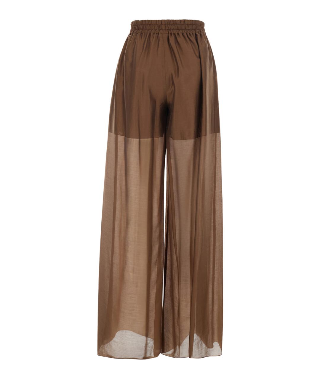 PLAIN Коричневые полиэстеровые прямые брюки, фото 2