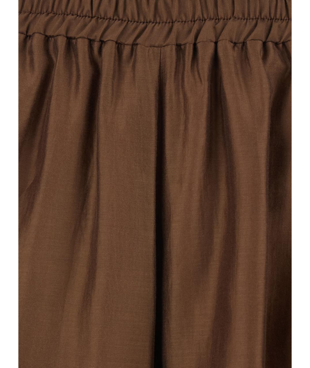 PLAIN Коричневые полиэстеровые прямые брюки, фото 3
