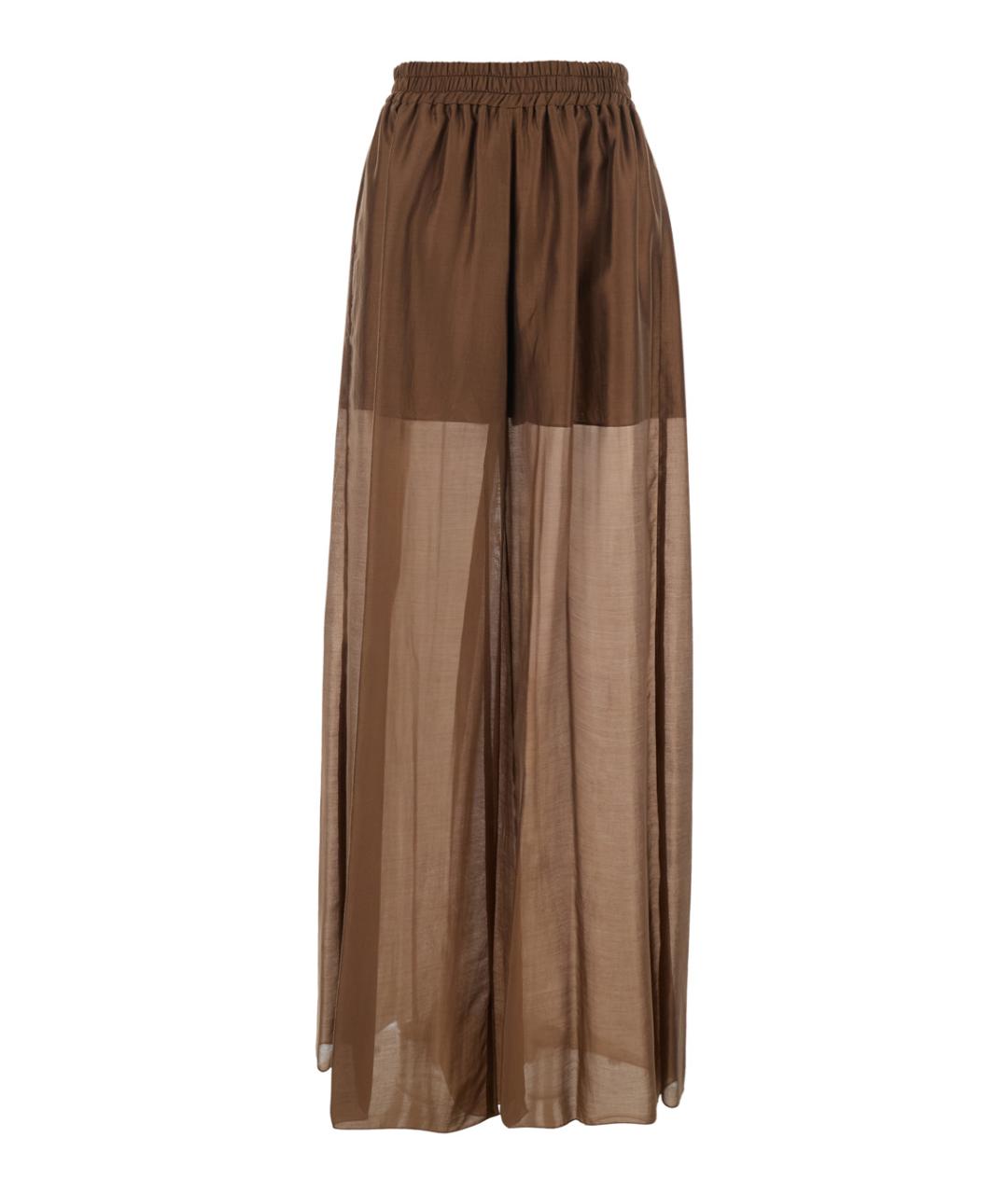 PLAIN Коричневые полиэстеровые прямые брюки, фото 1