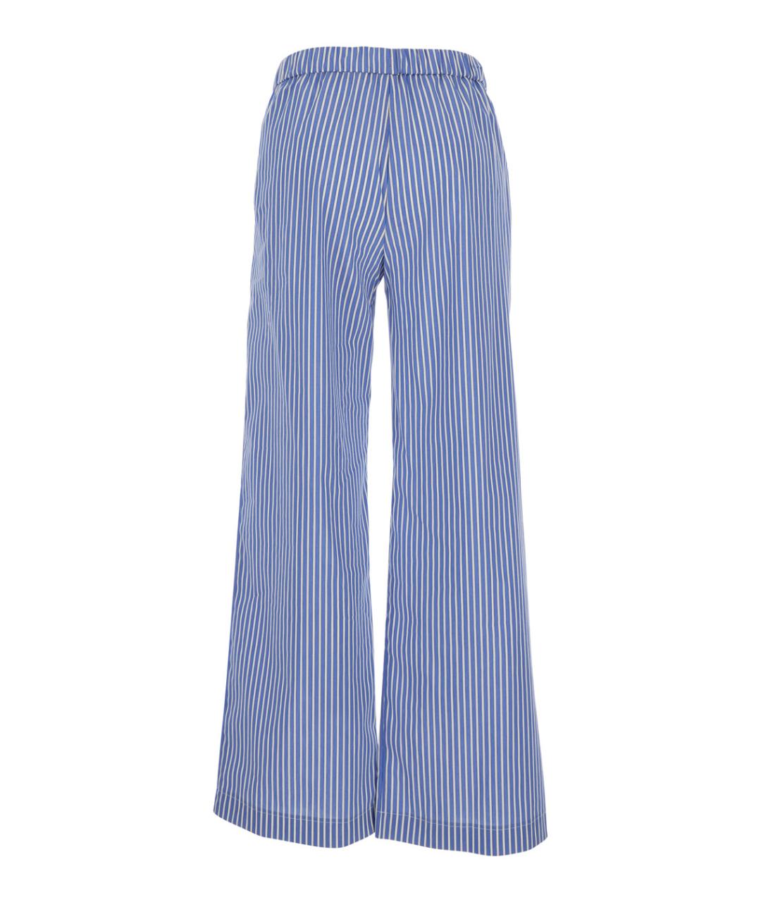 PLAIN Голубые хлопковые прямые брюки, фото 2