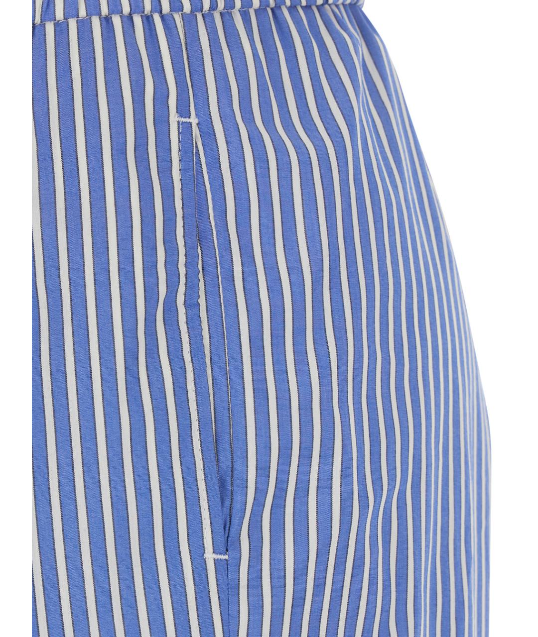 PLAIN Голубые хлопковые прямые брюки, фото 3