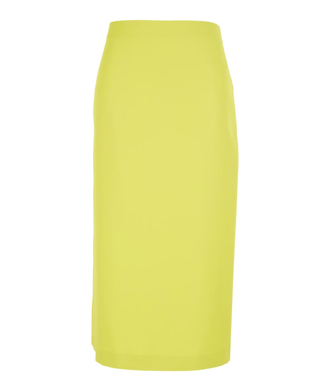 TWIN-SET Желтая полиэстеровая юбка миди, фото 1