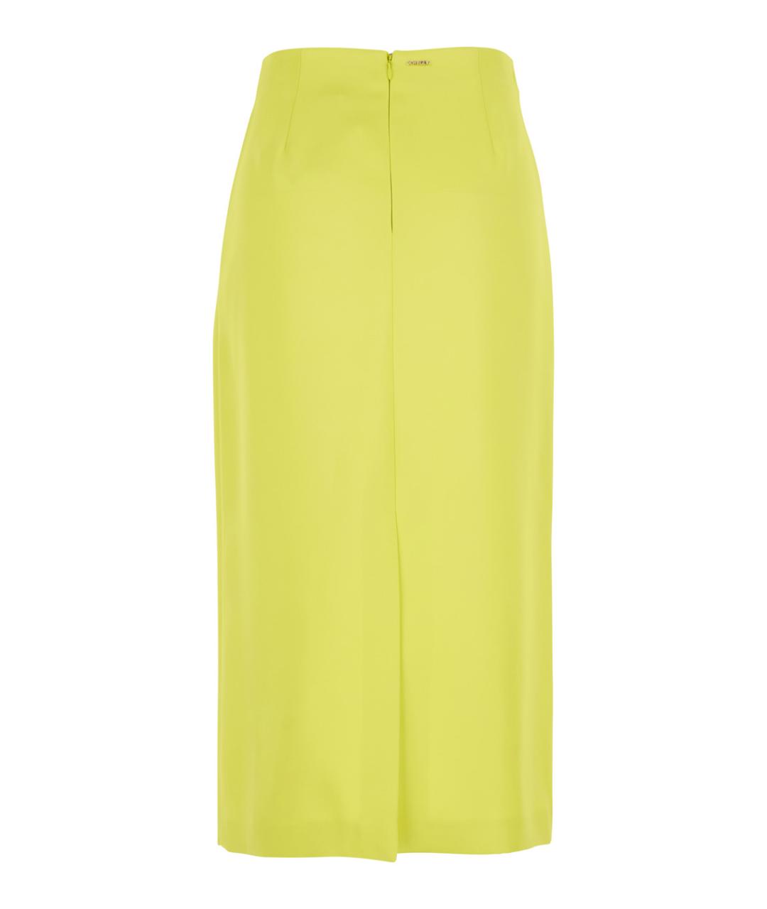 TWIN-SET Желтая полиэстеровая юбка миди, фото 2