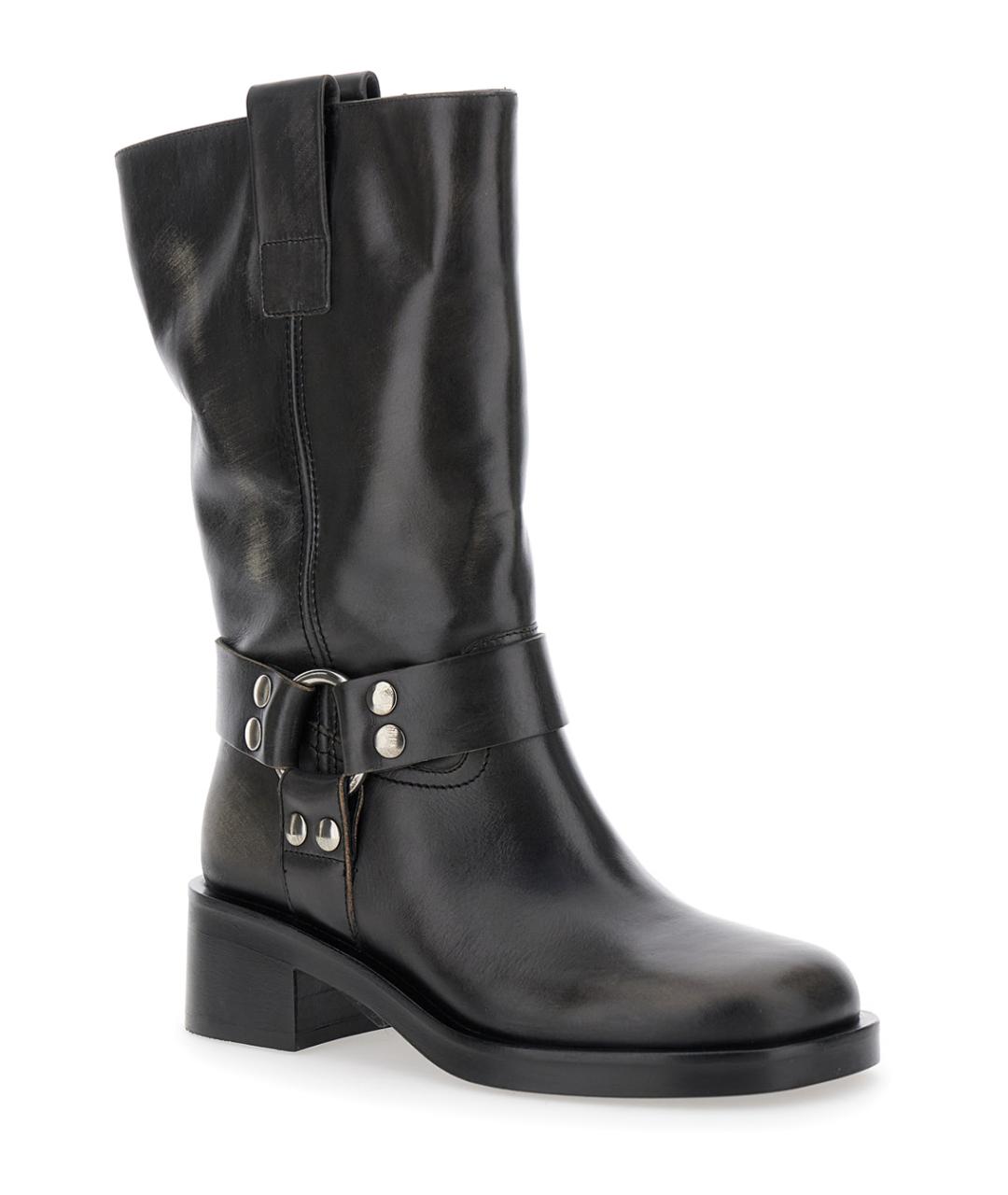 STRATEGIA Черные кожаные ботильоны, фото 2