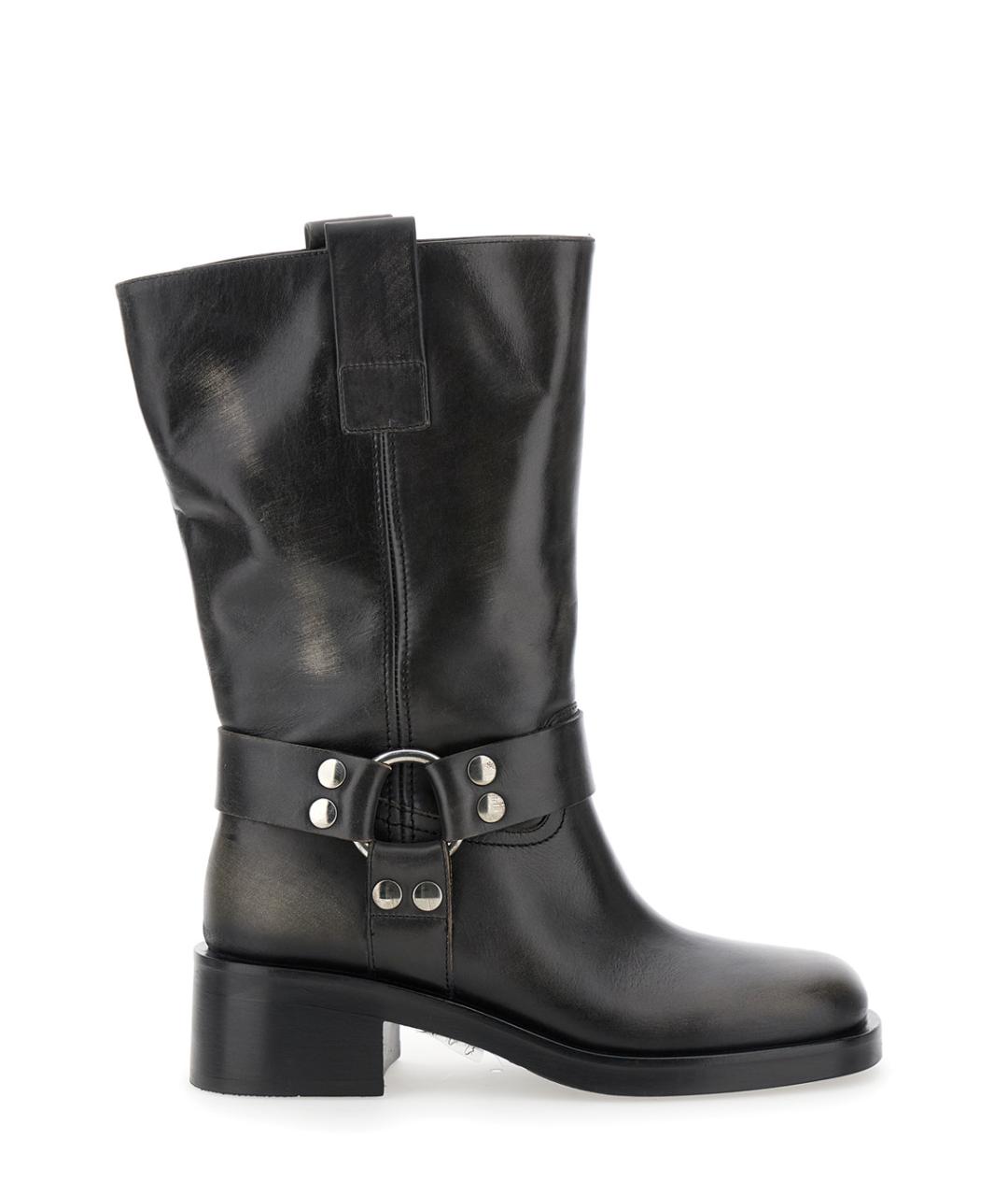 STRATEGIA Черные кожаные ботильоны, фото 1