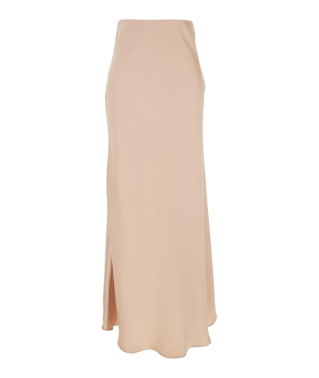 PLAIN Бежевая полиэстеровая юбка миди, фото 1