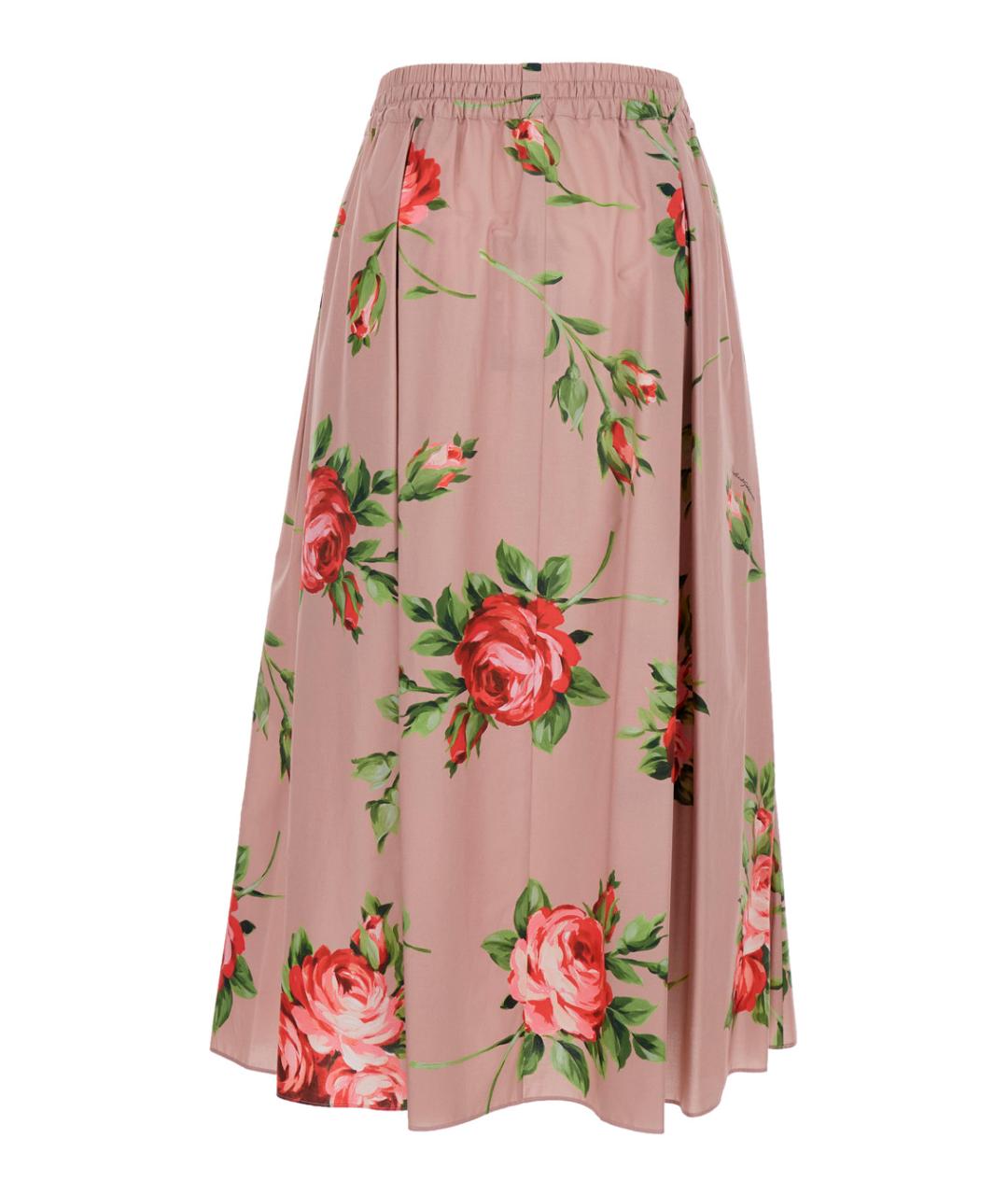 DOLCE&GABBANA Розовая хлопковая юбка макси, фото 2