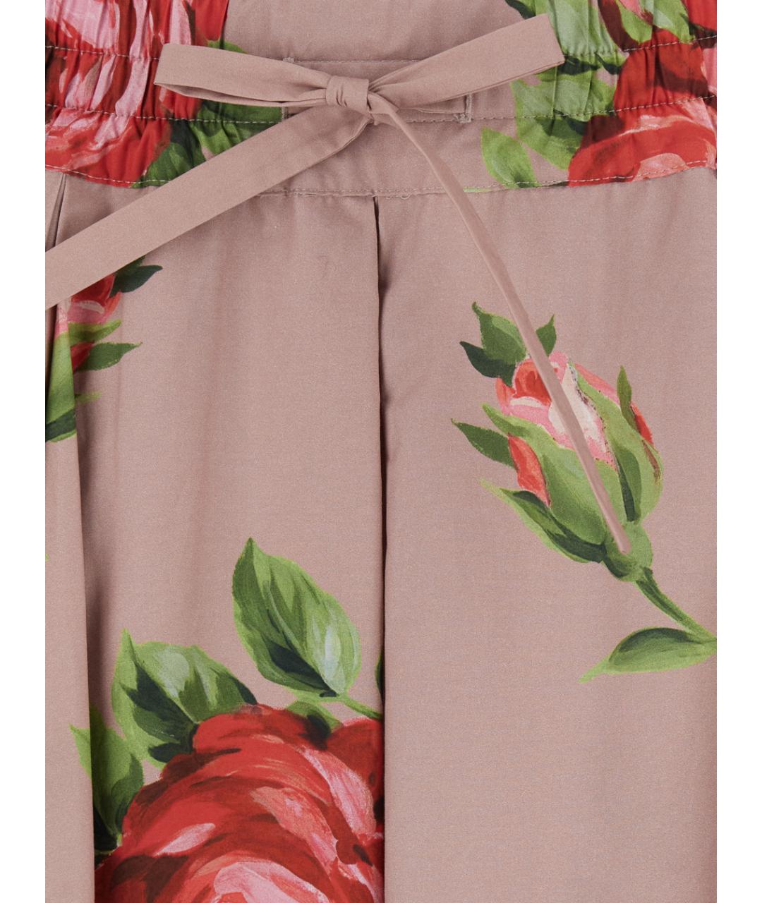 DOLCE&GABBANA Розовая хлопковая юбка макси, фото 3