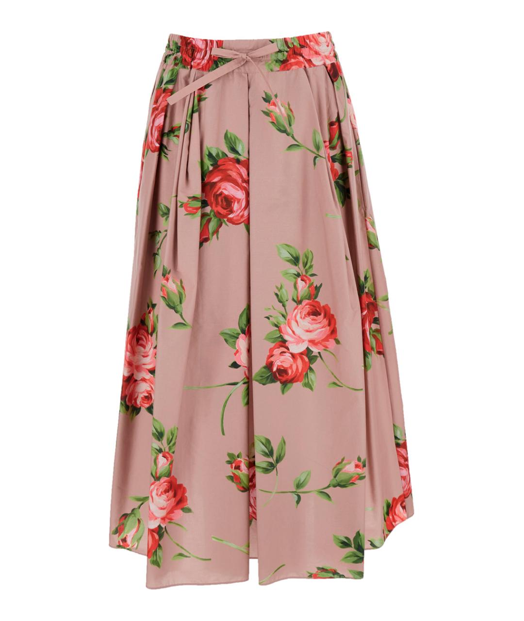 DOLCE&GABBANA Розовая хлопковая юбка макси, фото 1