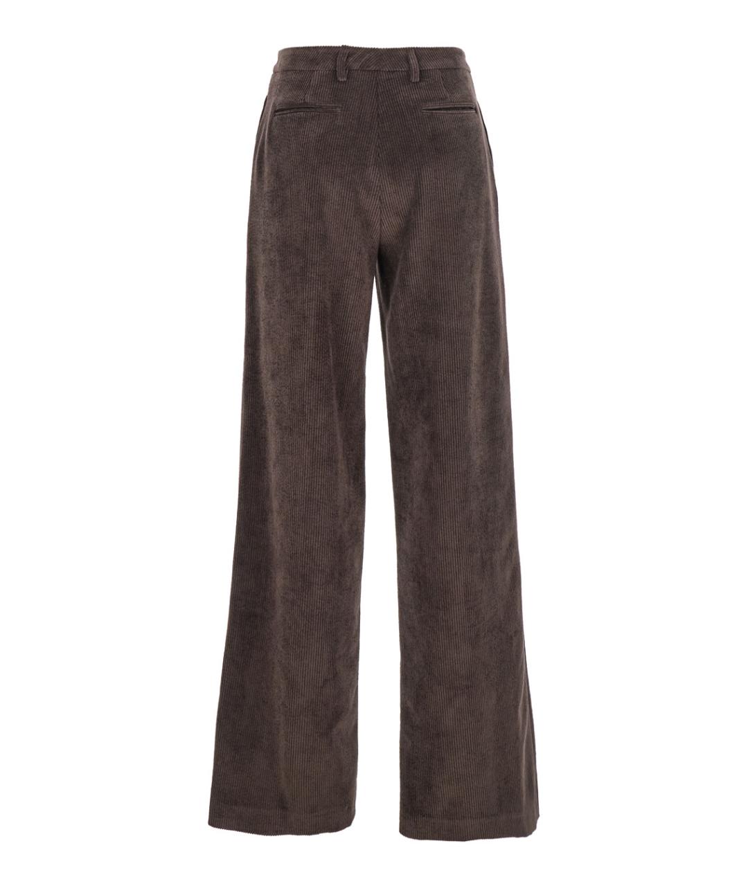 PLAIN Коричневые полиэстеровые прямые брюки, фото 2