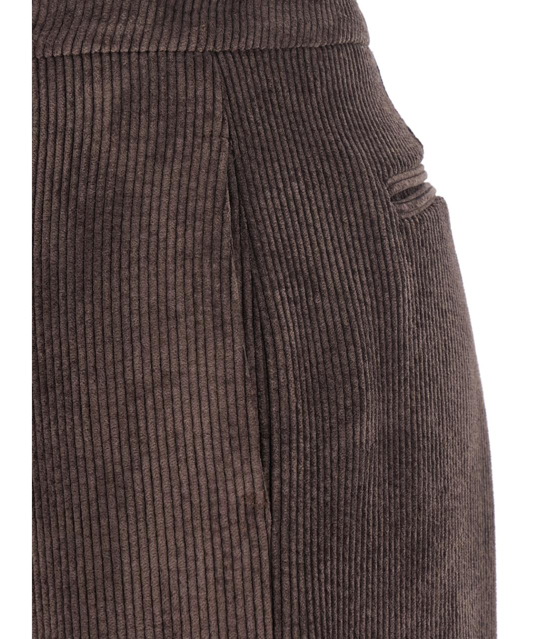 PLAIN Коричневые полиэстеровые прямые брюки, фото 3