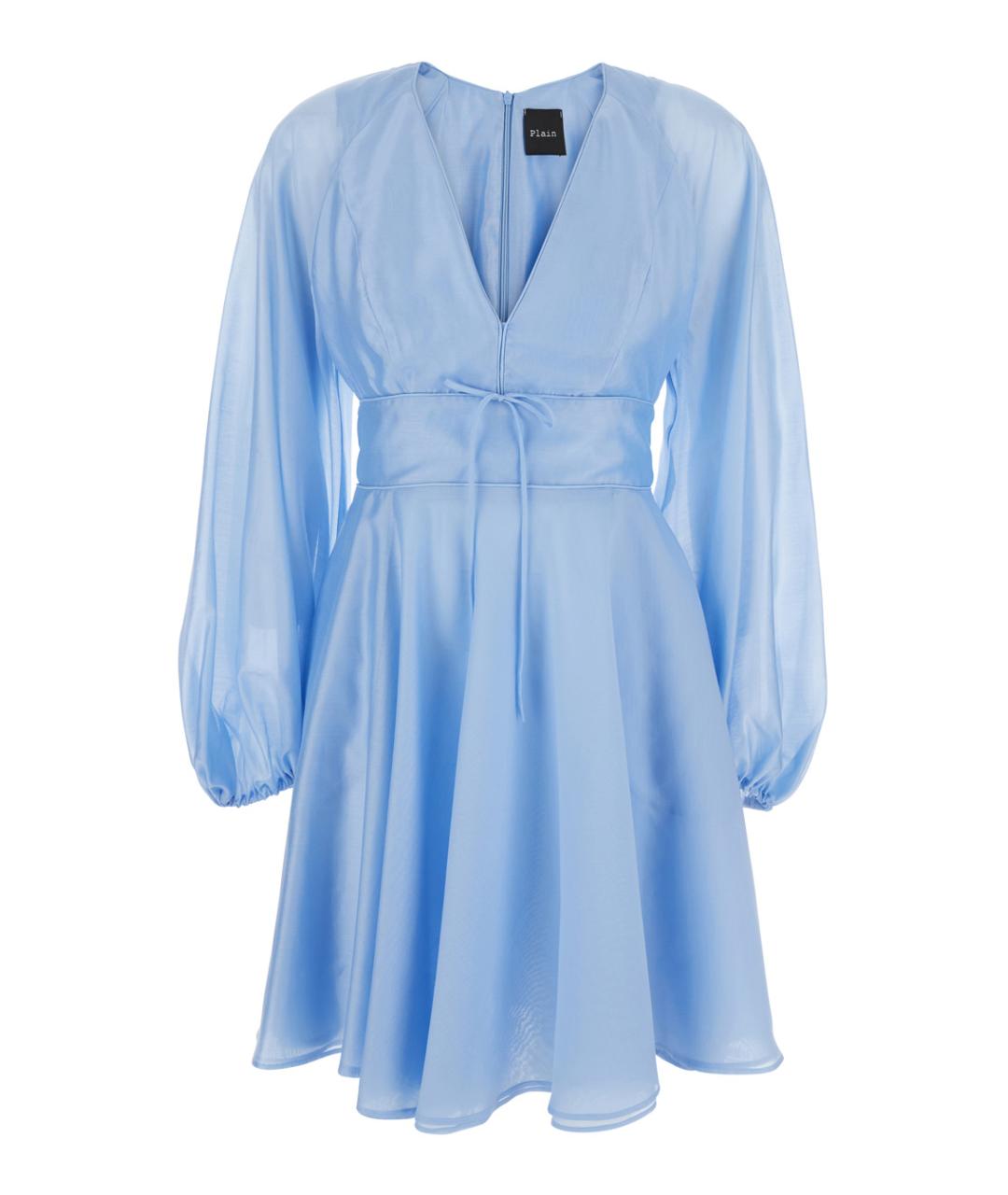 PLAIN Голубое полиэстеровое повседневное платье, фото 1