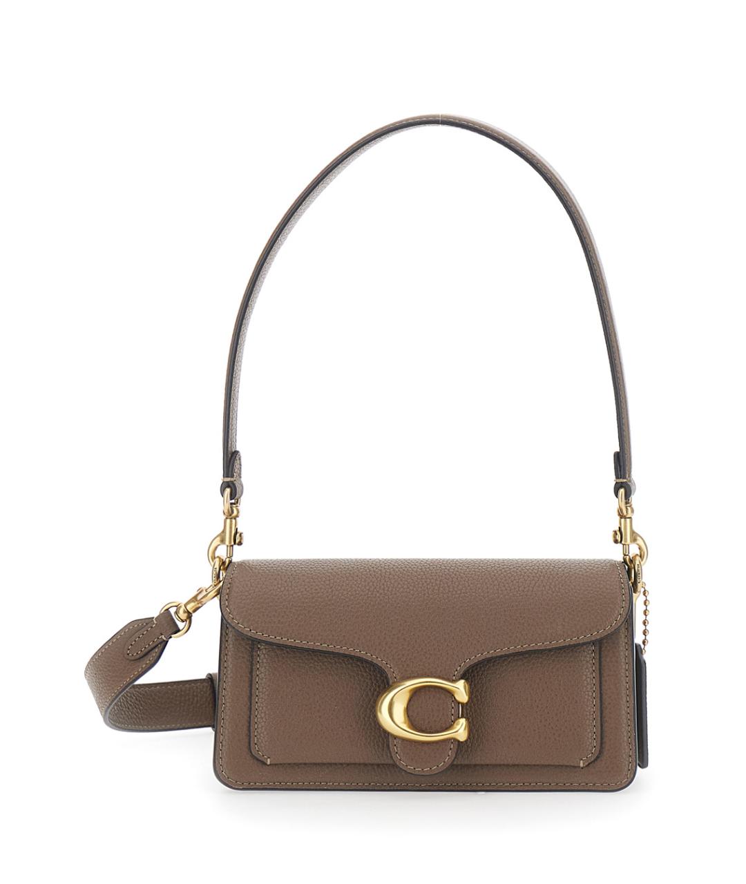 COACH Коричневая кожаная сумка через плечо, фото 1