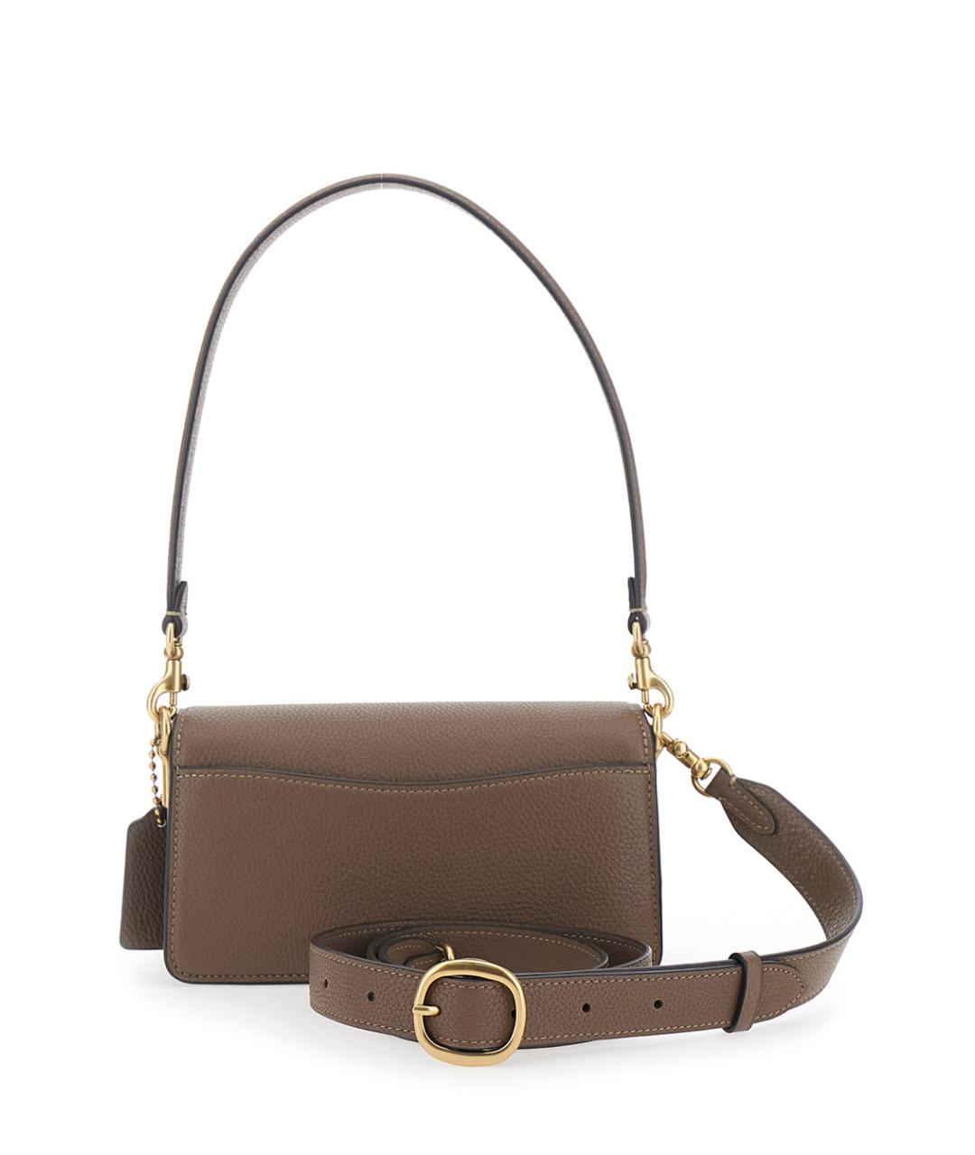 COACH Коричневая кожаная сумка через плечо, фото 2