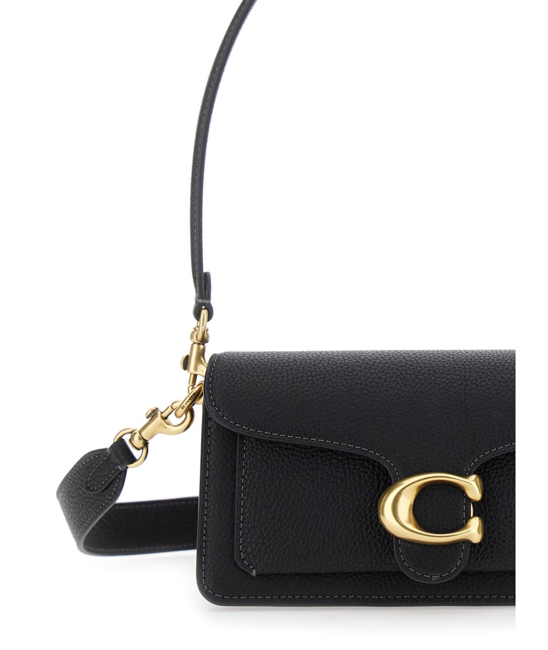 COACH Черная кожаная сумка через плечо, фото 3
