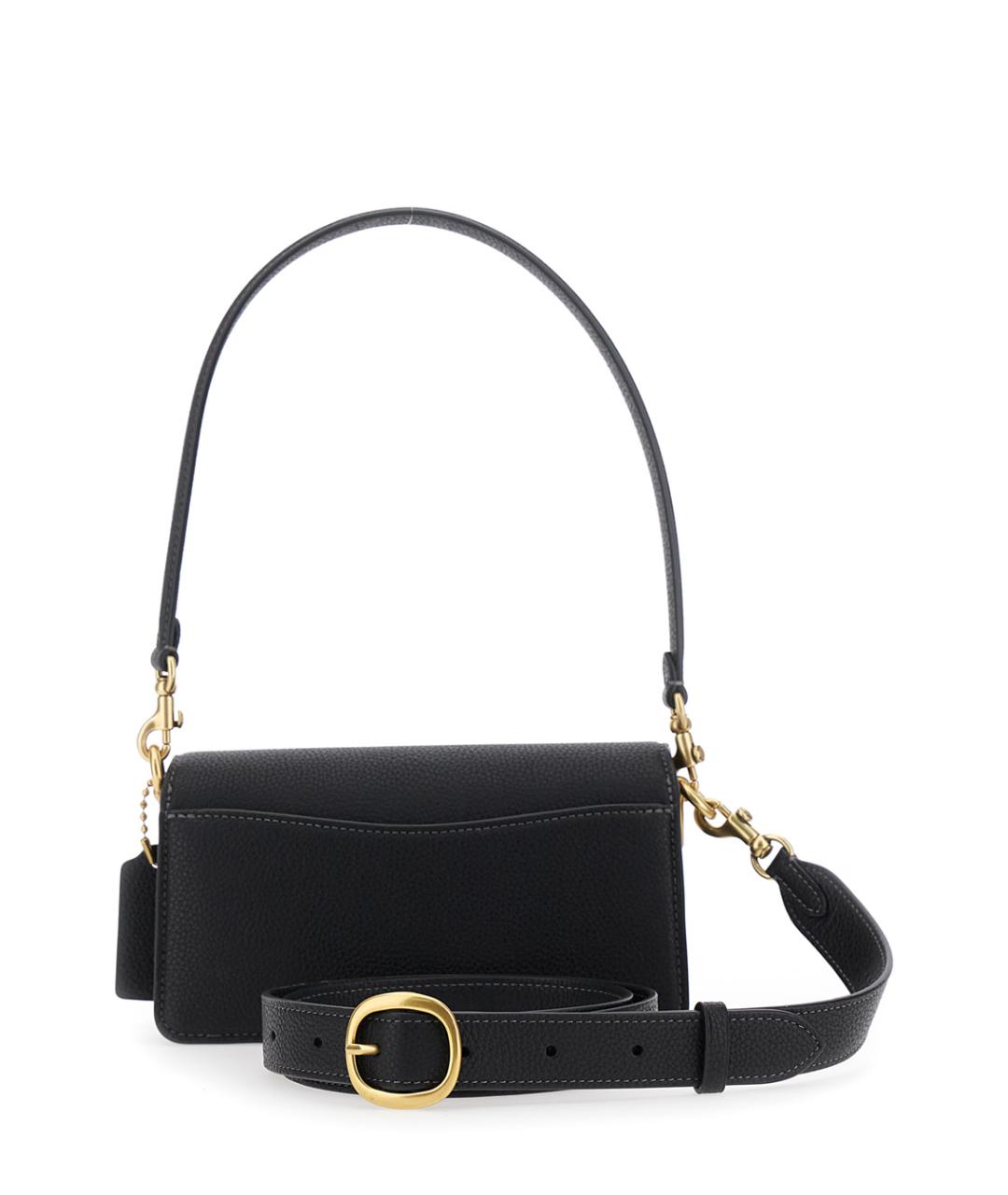 COACH Черная кожаная сумка через плечо, фото 2