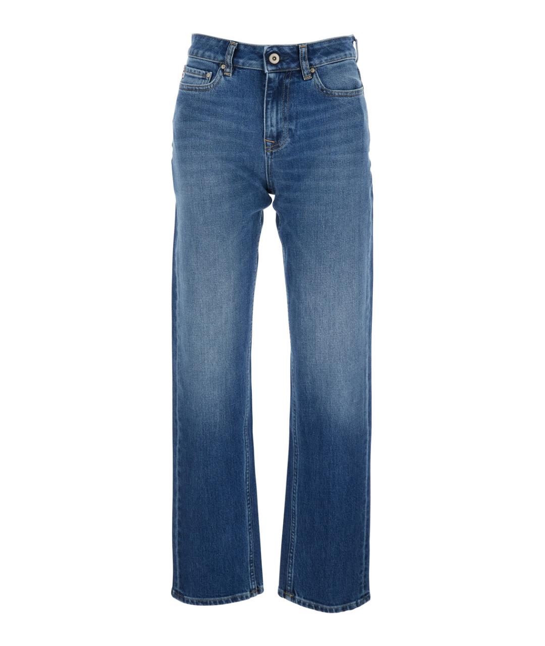 AG JEANS Синие хлопковые прямые джинсы, фото 1