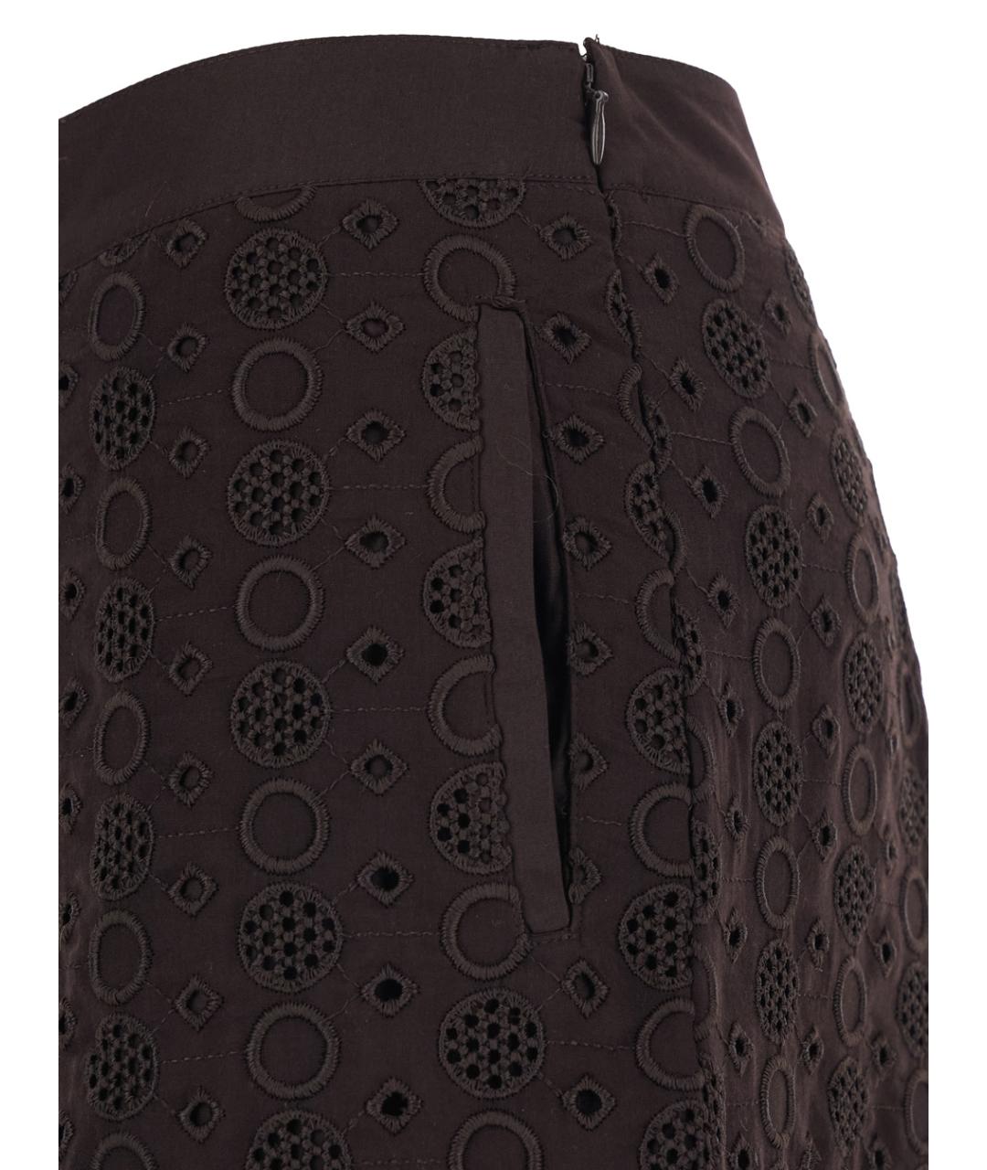 PINKO Коричневые хлопковые прямые брюки, фото 3